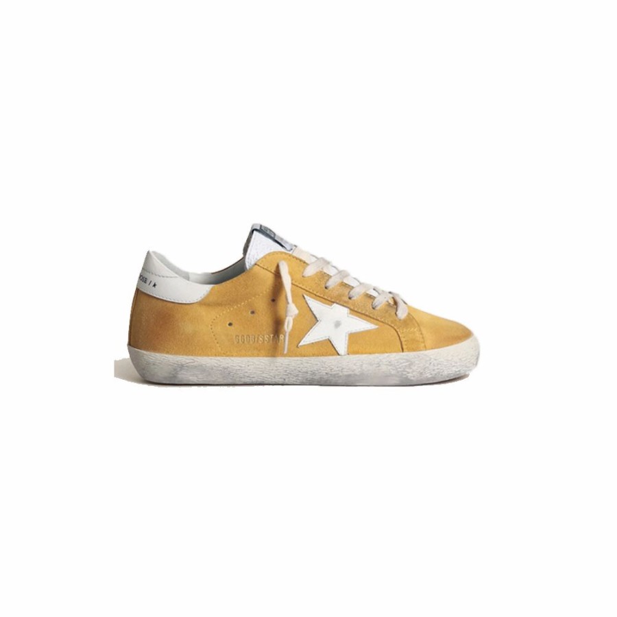 Womens * | Clearance Golden Goose Super-Star Suede Upper High Frequency Mustard/White Women Gwf00101.F003209.55489