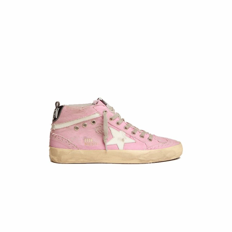 Womens * | Excellent Quality Golden Goose Mid Star Canvas Upper Leather Star Wave Pink Women Gwf00278.F002483.25599