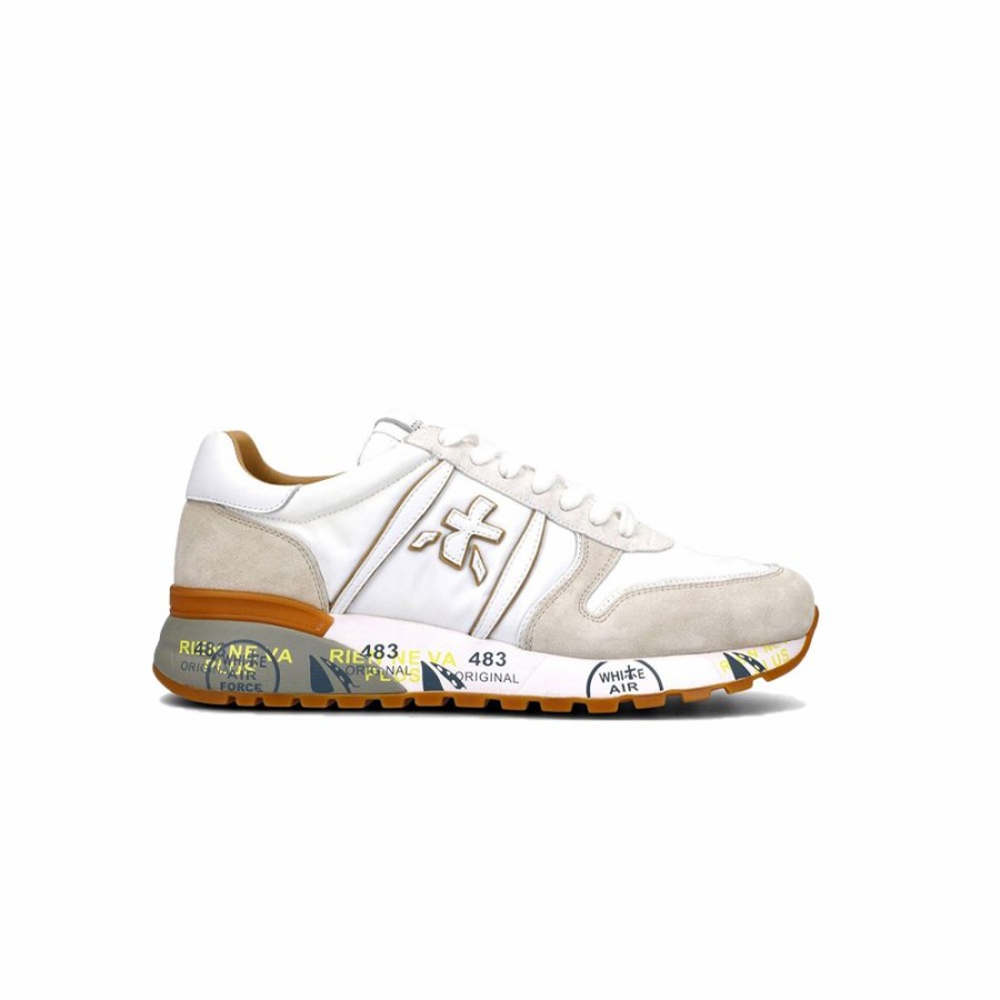 Mens * | Latest Premiata Lander White/Beige Men Lander-5199