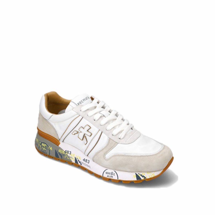 Mens * | Latest Premiata Lander White/Beige Men Lander-5199