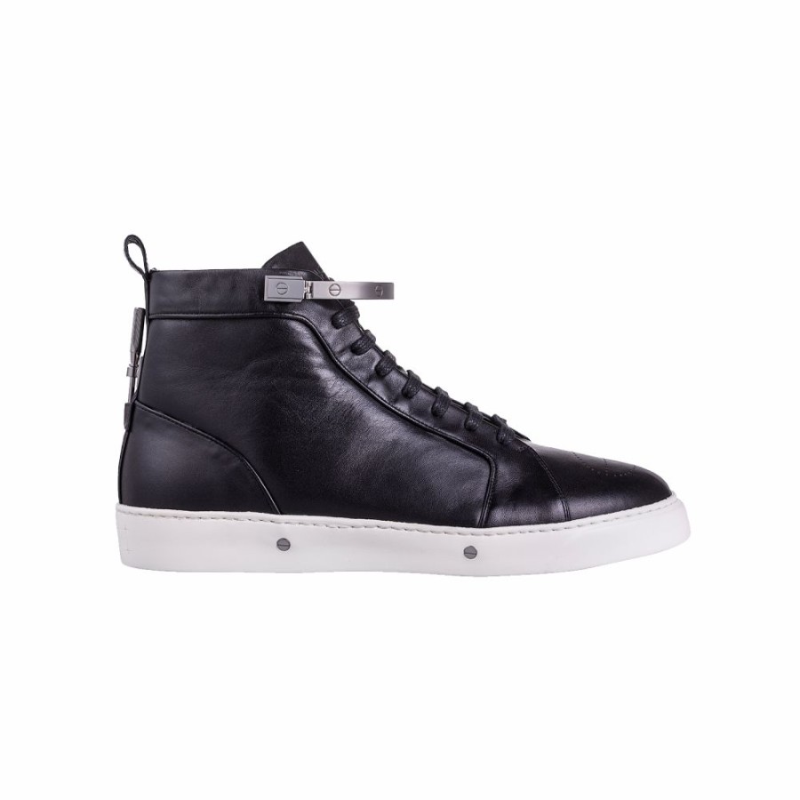 Mens * | Sale Kanovitch High Top Leather Black Rhutenium Men Kanovitch-001