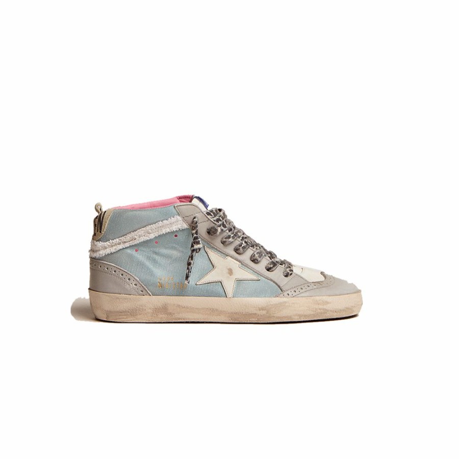 Womens * | Latest Golden Goose Mid Star Checkered Glitter Upper Land Canvas Women Gwf00122.F002484.50667