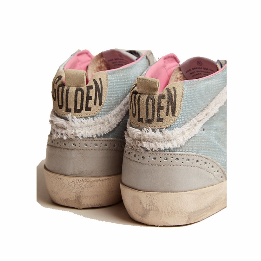 Womens * | Latest Golden Goose Mid Star Checkered Glitter Upper Land Canvas Women Gwf00122.F002484.50667