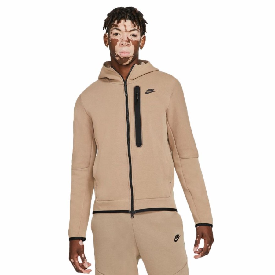 Mens * | Hot Sale Nike Sportswear Tech Fleece Hoodie Taupe Haze/Black Men Dd3100-229