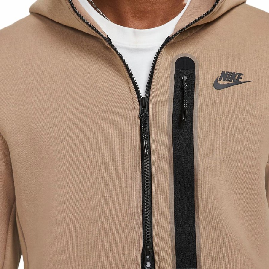 Mens * | Hot Sale Nike Sportswear Tech Fleece Hoodie Taupe Haze/Black Men Dd3100-229