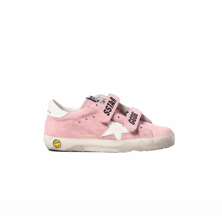 Kids * | Reliable Quality Golden Goose Old School Suede Upper And Stripes Leather Star Baby Pink/White Kids Gjf00111-F002832-25615