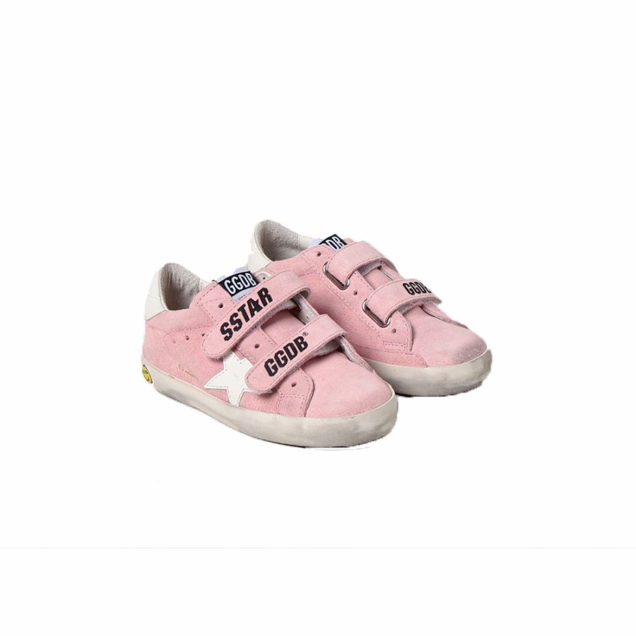 Kids * | Reliable Quality Golden Goose Old School Suede Upper And Stripes Leather Star Baby Pink/White Kids Gjf00111-F002832-25615