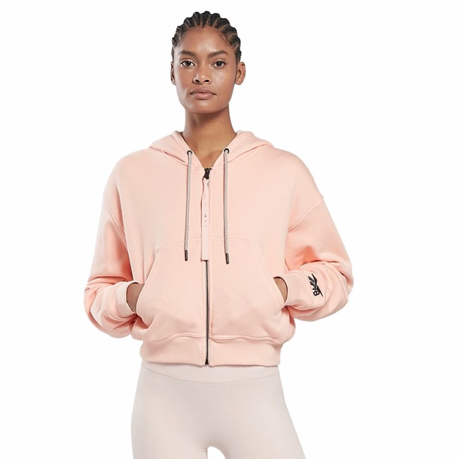 Womens * | Exclusive Reebok X Victoria Beckham Zip Up Hoodie Coral Glow Women Hf8481