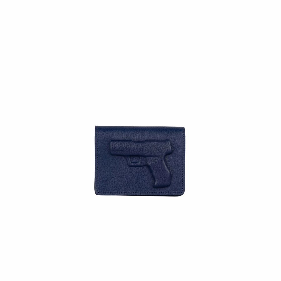 Womens * | Exclusive Vlieger & Vandam Cardholder Button Gun Blue 32635-Blue