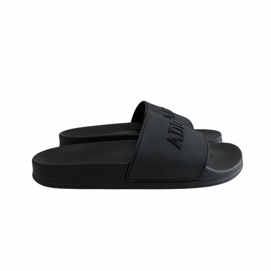 Mens * | Hot Sale Addict Luxury Men'S Slide Sandals "Made In Italy" Black Shiny Addict-003