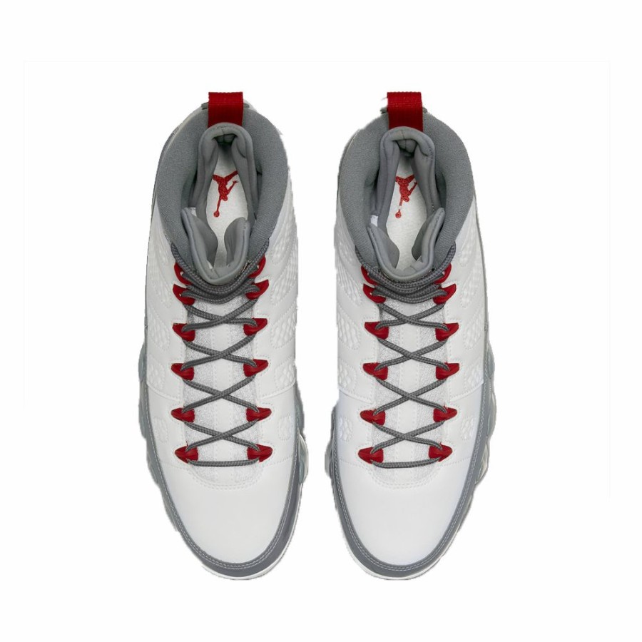 Mens * | Discount Store Nike Air Jordan 9 Retro White/Fire Red/Cool Grey Men Ct8019-162