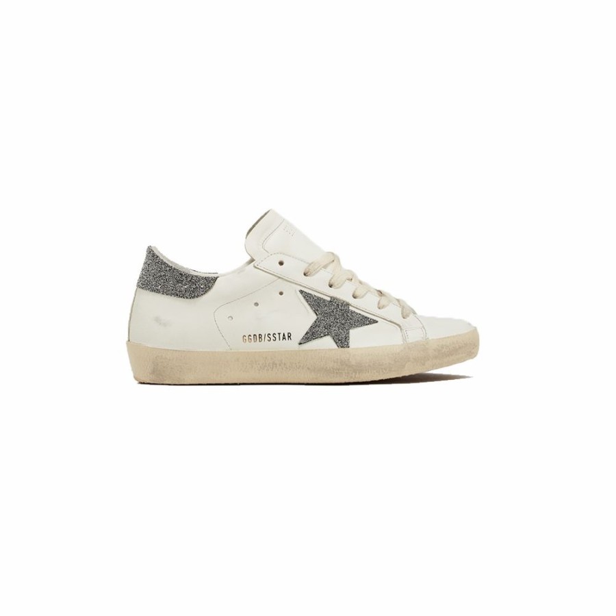 Womens * | Featured Golden Goose Super-Star Leather Upper Crystal Star White/Silver Women Gwf00101.F003354.80185