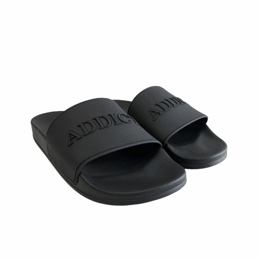 Mens * | Excellent Quality Addict Luxury Men'S Slide Sandals "Made In Italy" Black Matte Addict-002