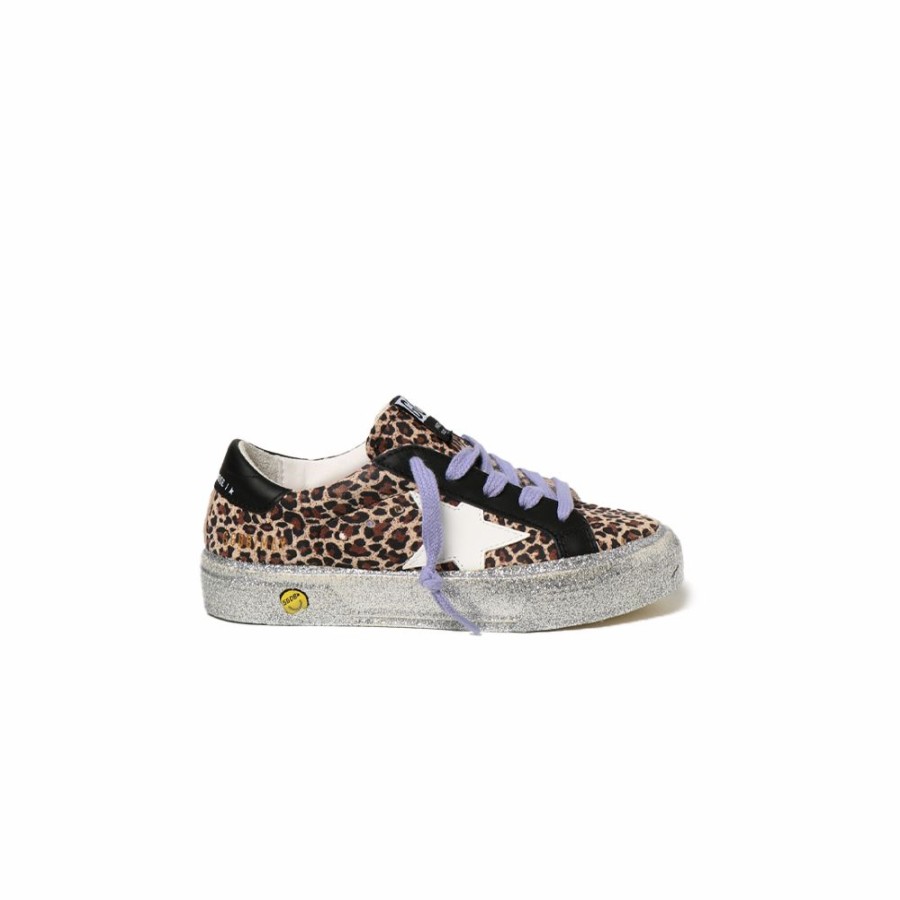 Kids * | Latest Golden Goose May Suede Upper Leather Leopard Kids Gyf00112.F002117.80302