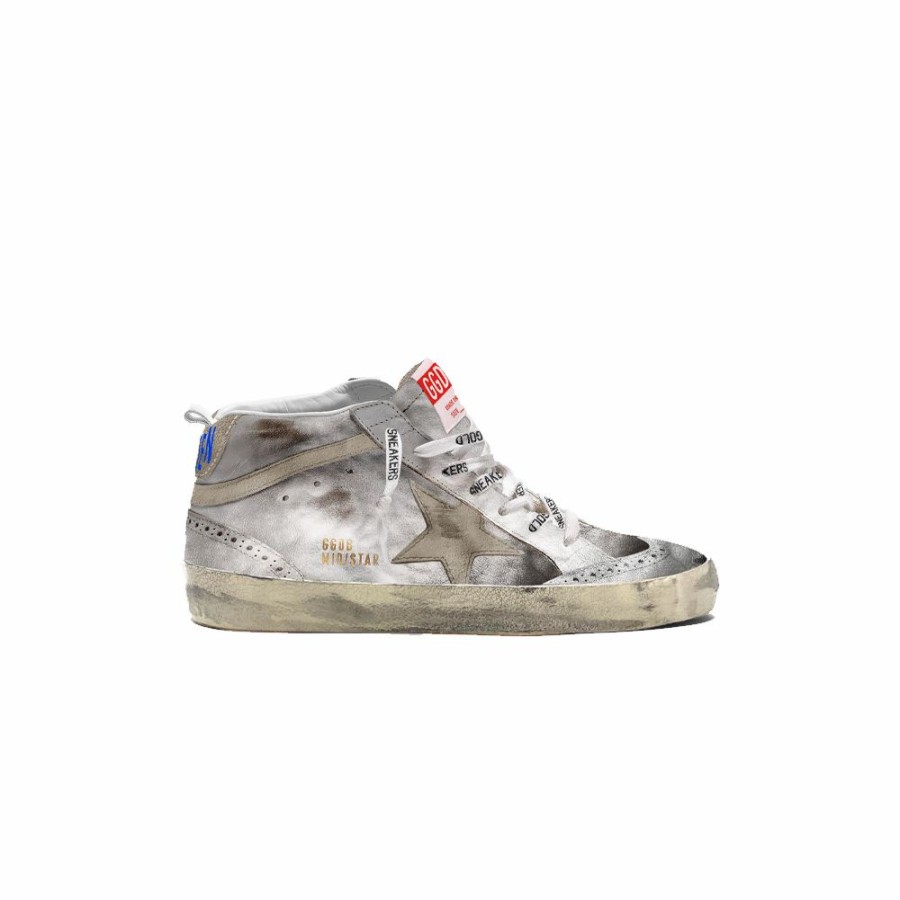 Womens * | Exclusive Golden Goose Mid Star Laminated Silver Women Gwf00122.F002794.70216