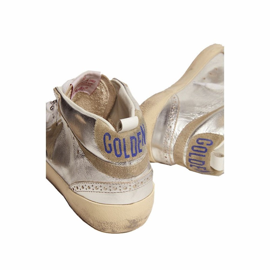 Womens * | Exclusive Golden Goose Mid Star Laminated Silver Women Gwf00122.F002794.70216