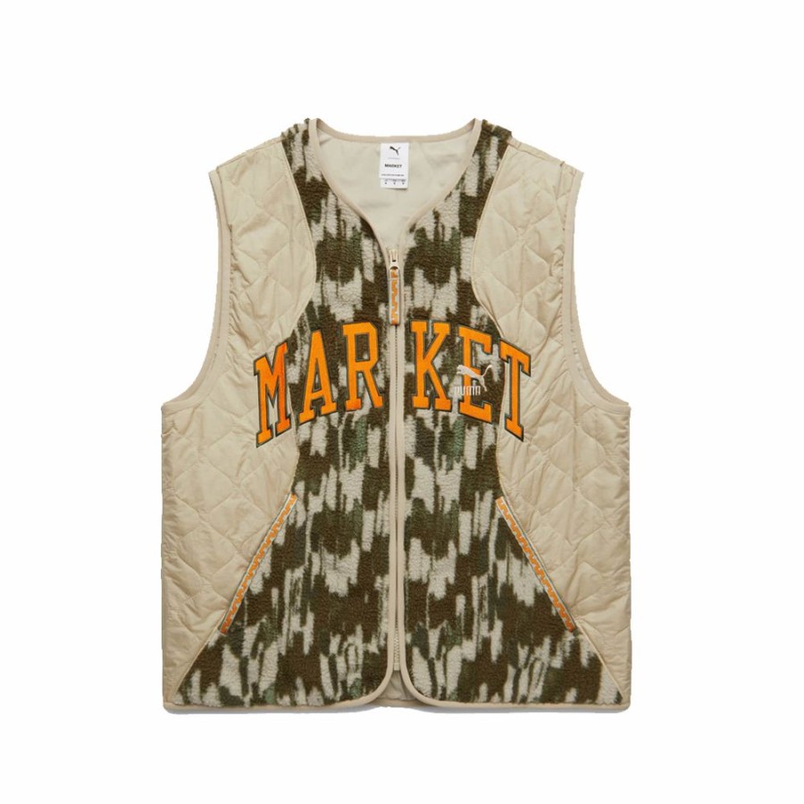 Mens * | Discount Store Puma X Market Aop Vest Putty Men 537431-64