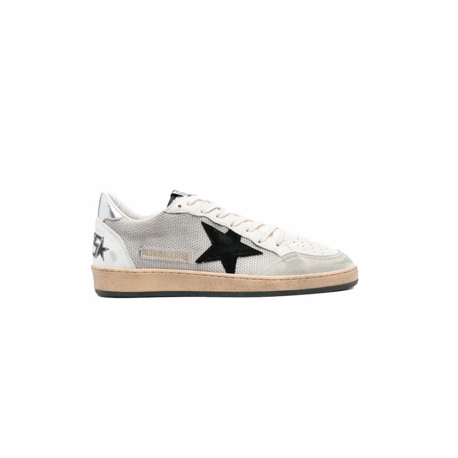 Womens * | Best-Selling Golden Goose Ball Star Net Upper Suede Star Silver/Black/White Women Gwf00117.F003215.81780