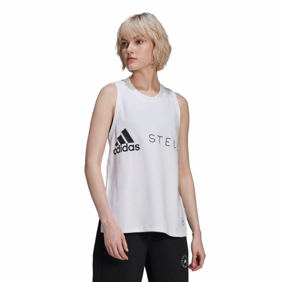 Womens * | High Quality Adidas By Stella Mccartney Logo Tank White Women Ha8972