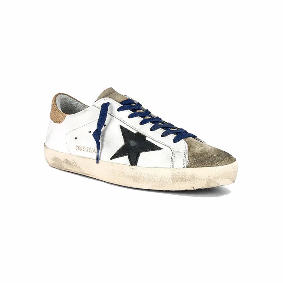 Mens * | Discount Store Golden Goose Super-Star Leather Upper Suede Toe And Tejus White/Taupe/Black Men Gmf00101.F003208.11178