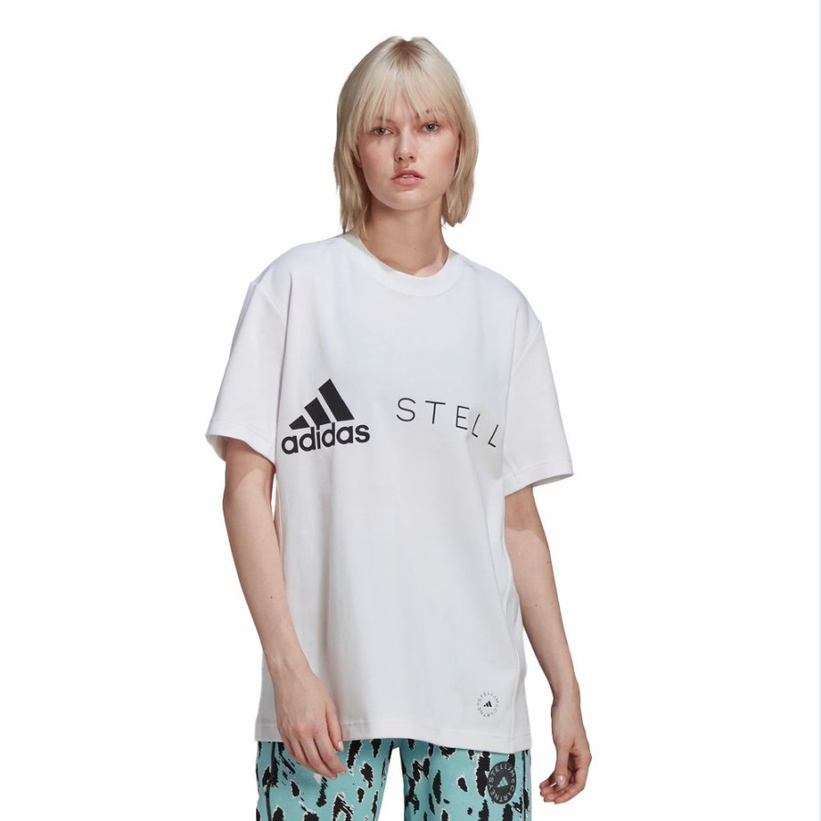 Womens * | Special Adidas By Stella Mccartney Logo Tee White Women Hb7401