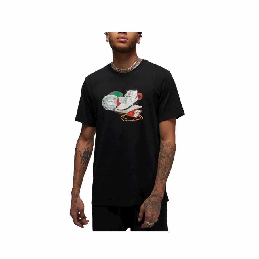 Mens * | Hot Sale Nike Jordan Artist Series By Jacob Rochester Tee Black/White Men Dv1439-010