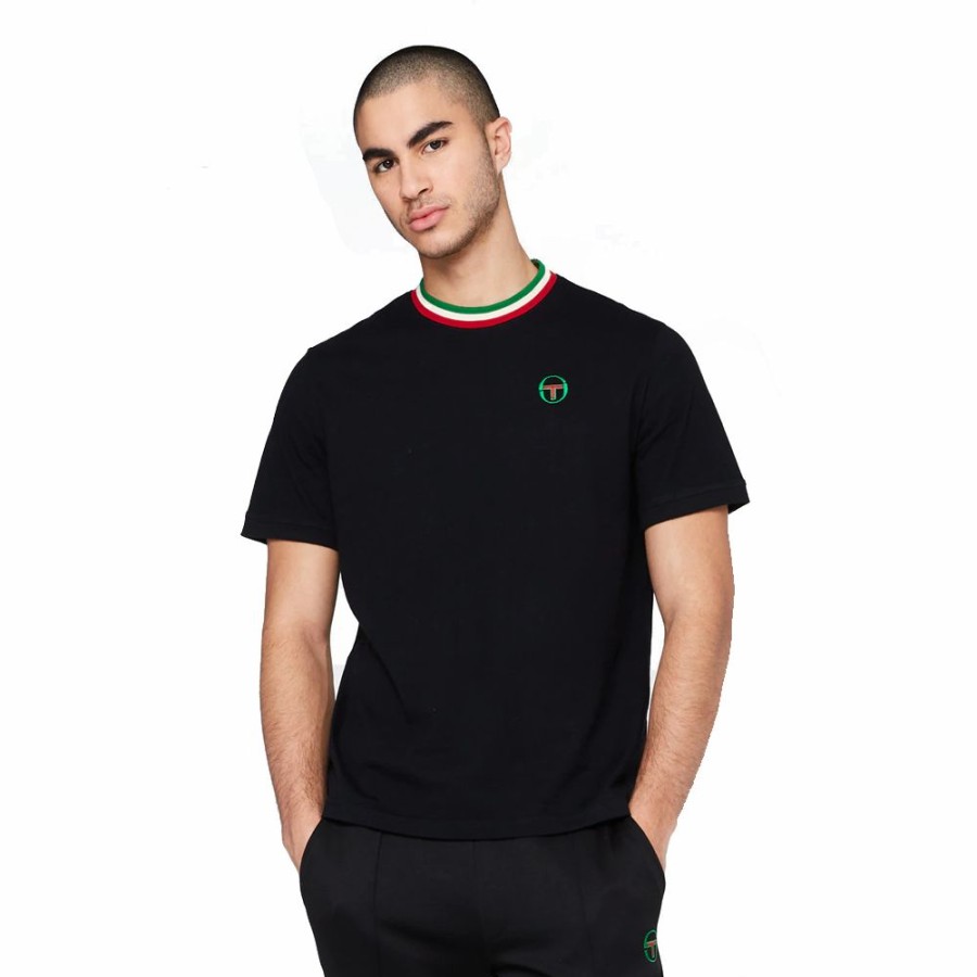 Mens * | Flash Sale Sergio Tacchini Rainer Tee Black Men Uks2216208-160