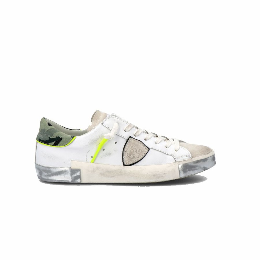 Mens * | Shop New Philippe Model Prsx Lowcamouflage White Jaune Men Prlu-Vc05