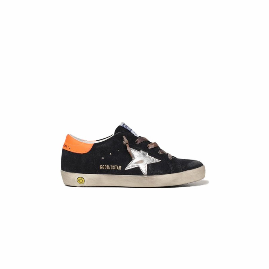 Kids * | Official Golden Goose Super-Star Suede Upper Laminated Star Black Kids Gyf00101.F002016.50636