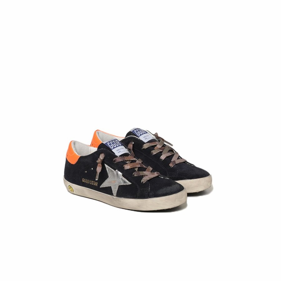 Kids * | Official Golden Goose Super-Star Suede Upper Laminated Star Black Kids Gyf00101.F002016.50636