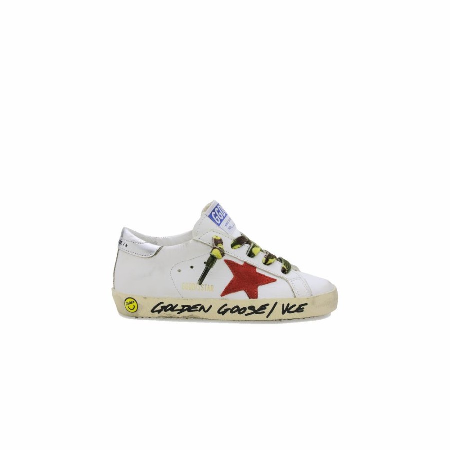 Kids * | Clearance Golden Goose Superstar White Red Signature Foxing Baby Gjf00101.F001157.10393