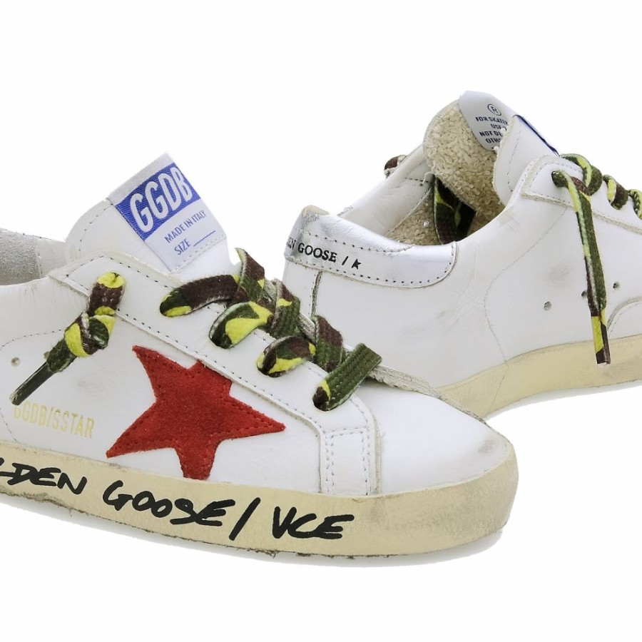 Kids * | Clearance Golden Goose Superstar White Red Signature Foxing Baby Gjf00101.F001157.10393