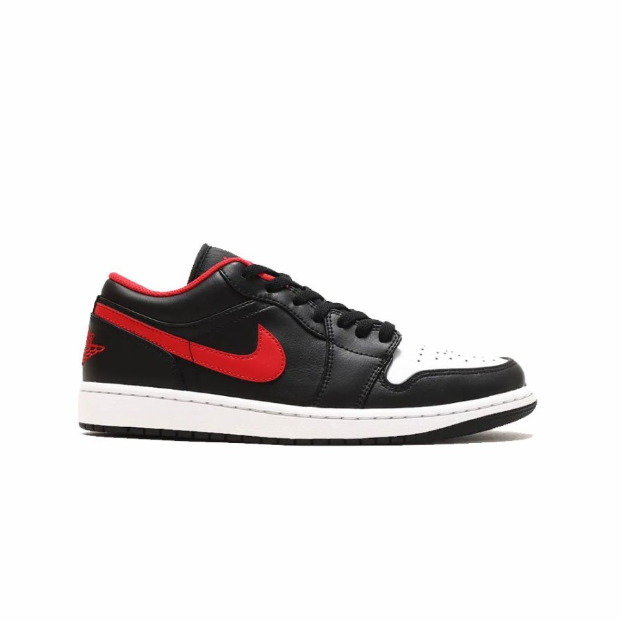 Mens * | Sale Nike Air Jordan 1 Low Black/Fire Red/White Men 553558-063