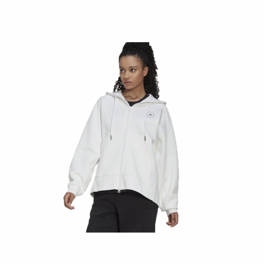 Womens * | Exclusive Adidas By Stella Mccartney Fz Hoodie White Women Hg2004