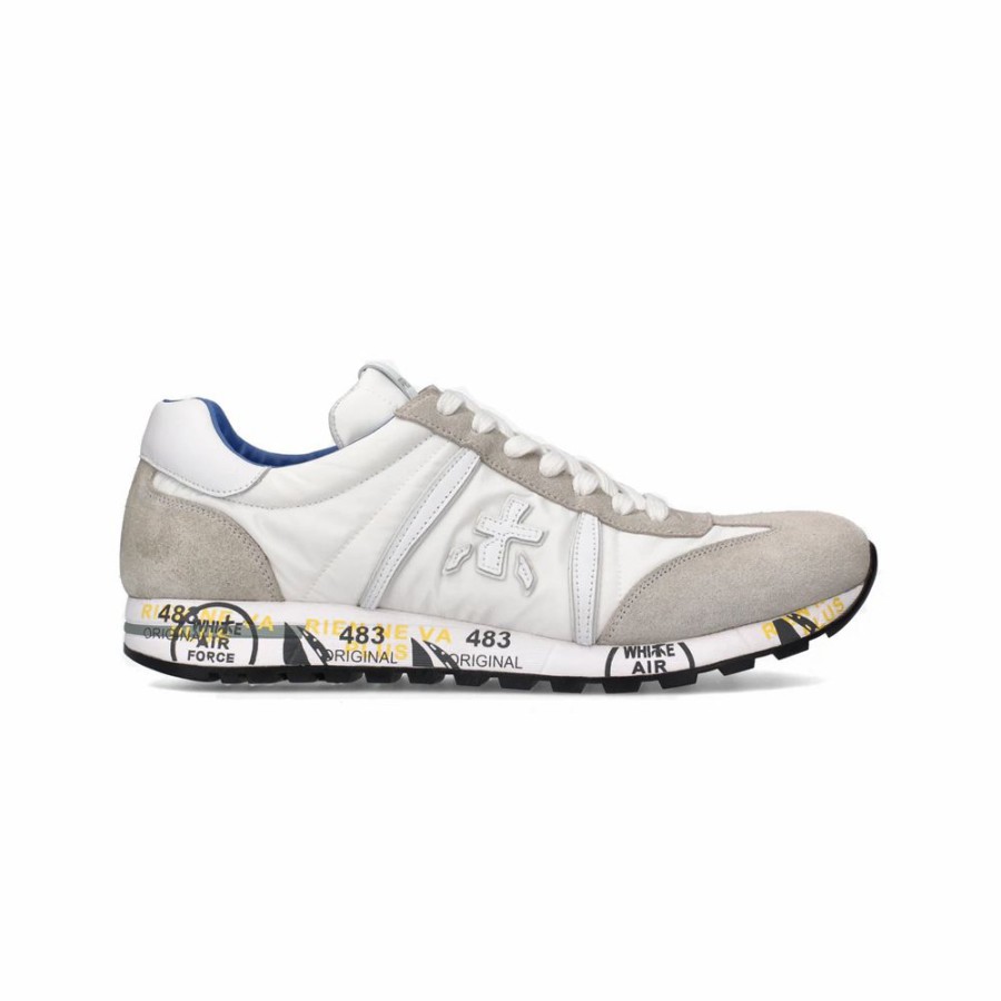 Mens * | Excellent Quality Premiata Lucy White/Grey Men Lucy-206E