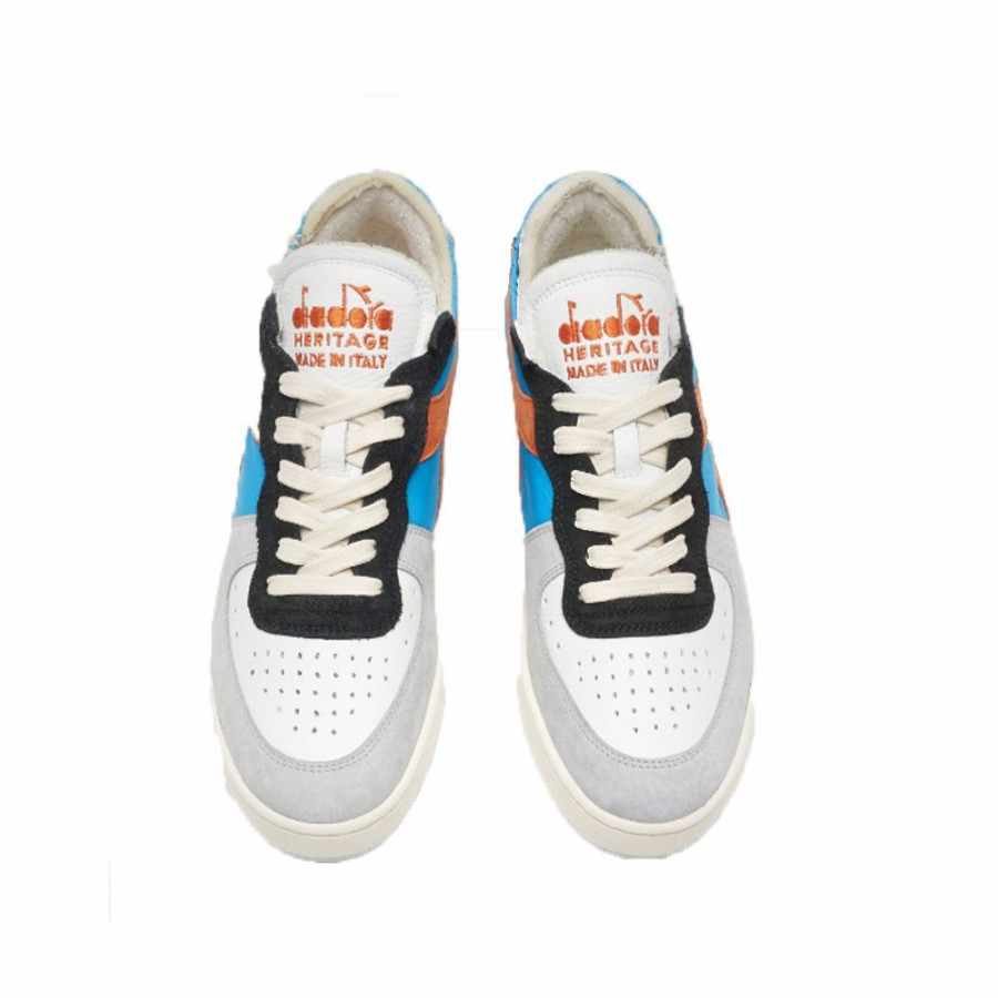 Mens * | Latest Diadora Mi Basket Row Cut Milk Breakfast Blue Strong Men 201.178536.60037