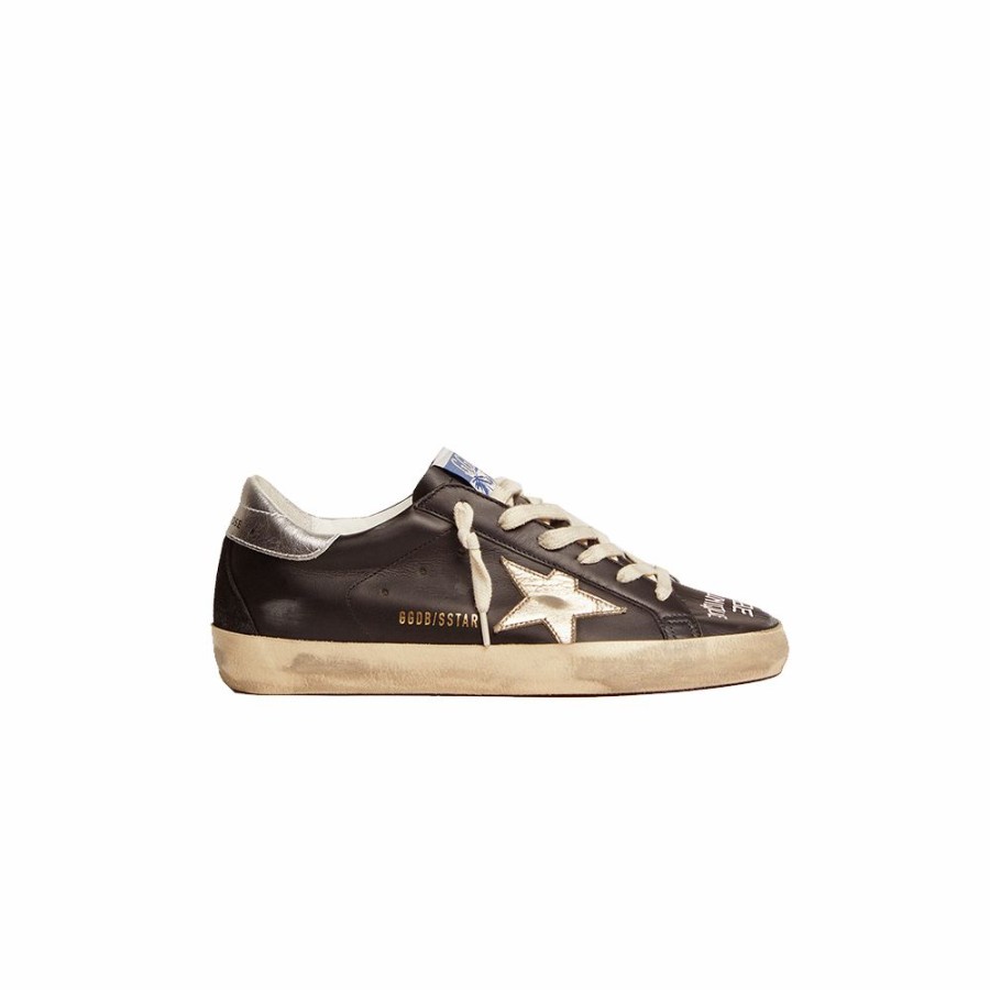 Womens * | Featured Golden Goose Super Star Leather Laminated Star Black Women Gwf00102.F002490.90304