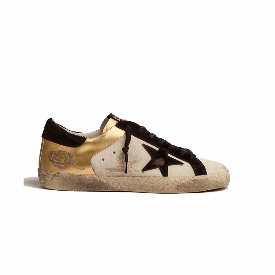 Mens * | Shop New Golden Goose Super-Star Gold Mirror And Horsy Star/Heel Men Gmf00103.F003023.10471