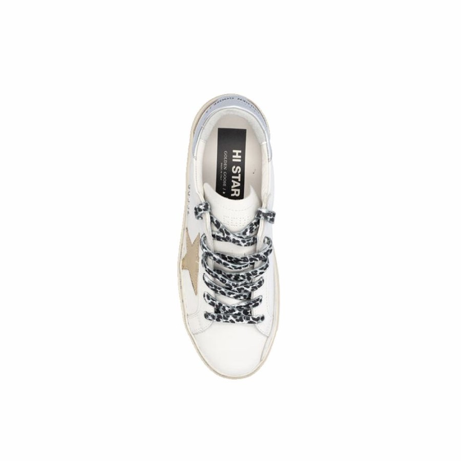 Womens * | Exclusive Golden Goose Hi Star Leather Upper Laminated Star White/Silver Women Gwf00119.F003219.10380