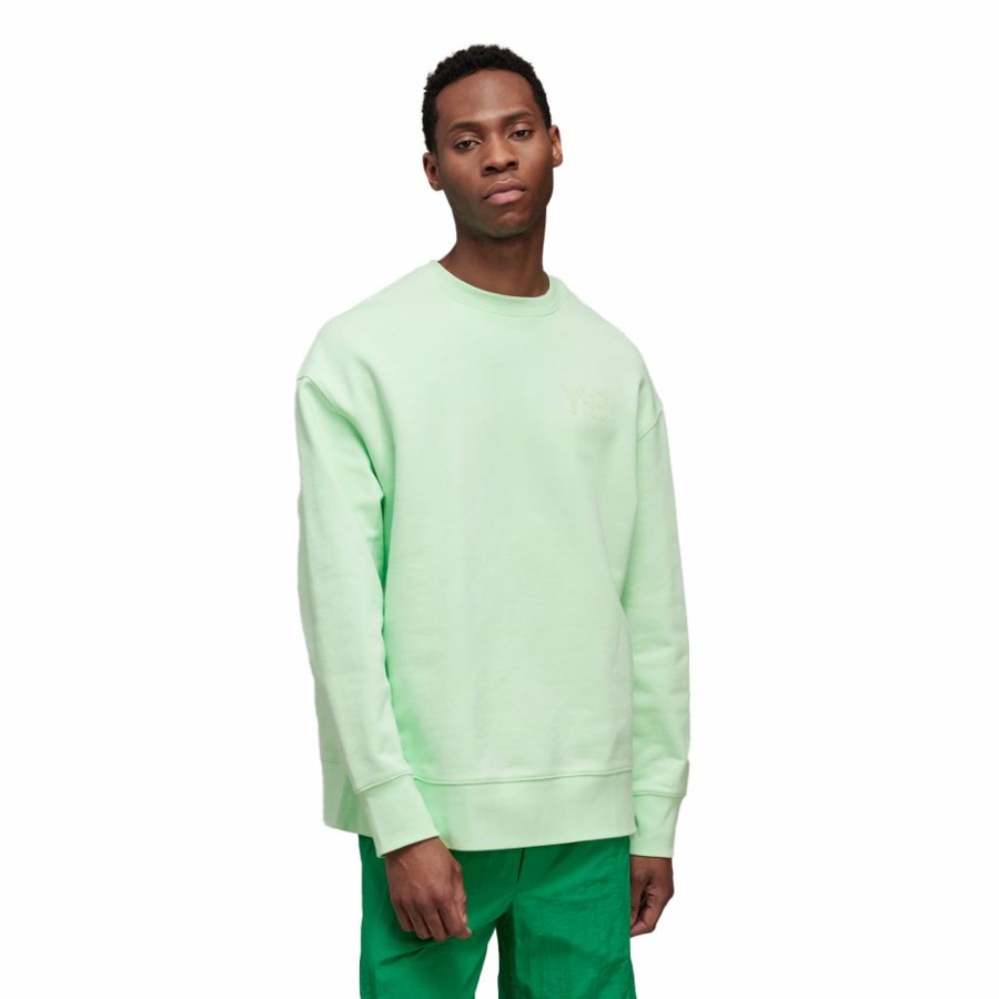 Mens * | Latest Adidas X Y-3 Chest Logo Crew Sweat Glow Green Men Hg6214