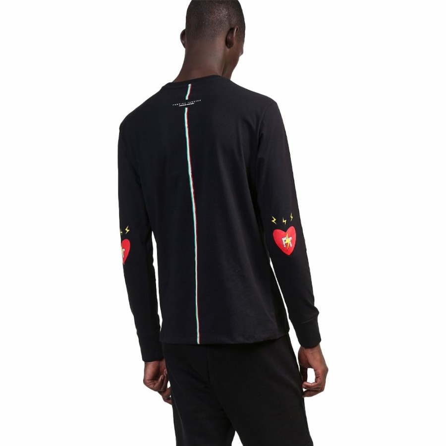 Mens * | Special Fabrice Tardieu Good Vibe Long-Sleeve Black/Red Men Ft-Gvls