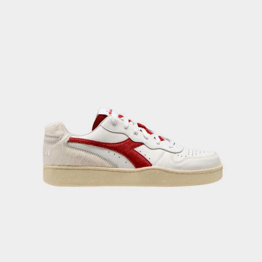 Mens * | Featured Diadora X Danilo Paura Mi Basket Low Paura White/Red Men 501.177447-C4340