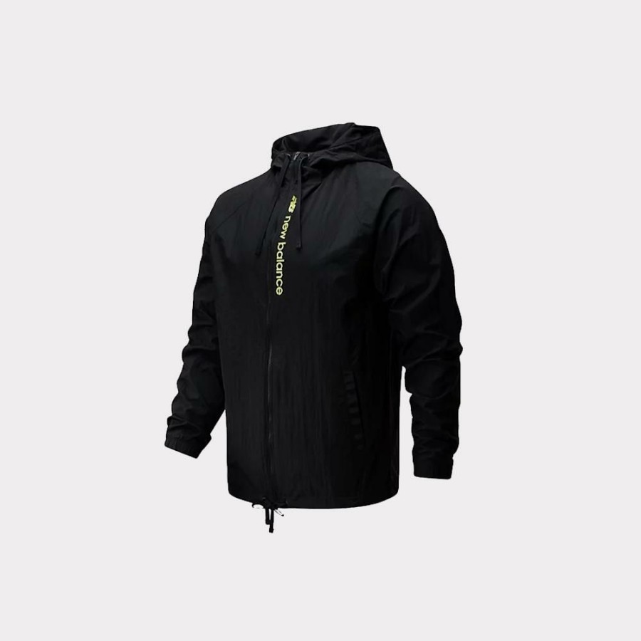 Mens * | Featured New Balance Sport Style Optiks Windbreaker Black Men Mj01514Bk