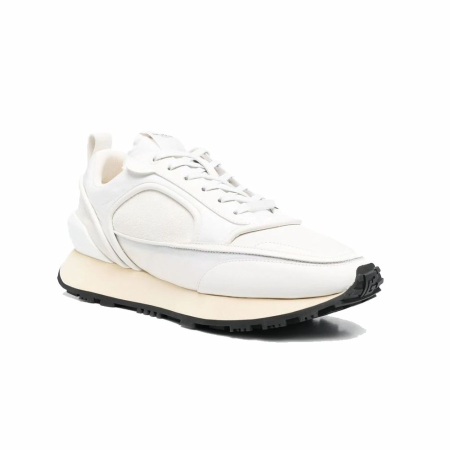 Mens * | Featured Balmain Suede, Nylon And Mesh Racer Low-Top Sneakers White Men Ym1Vi305Tsyh