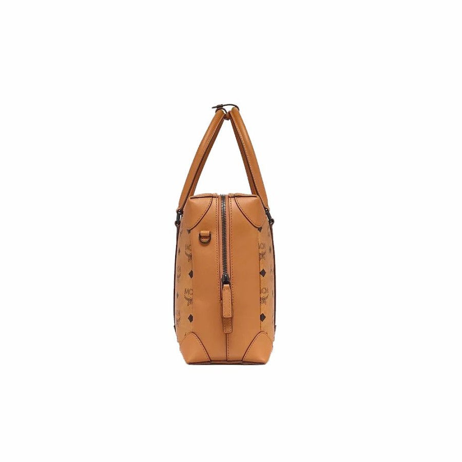 Womens * | Featured Mcm Klassik Tote In Monogram Leather Cognac Mmtcsbf02Co001